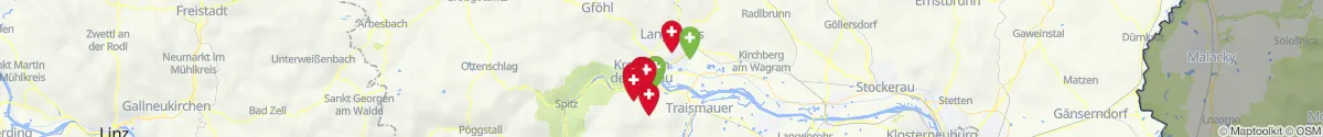 Kartenansicht für Apotheken-Notdienste in der Nähe von Krems an der Donau (Stadt) (Niederösterreich)